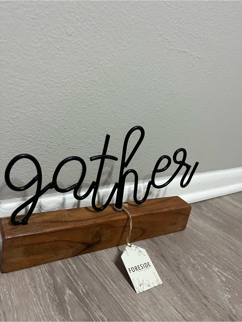 Black 'gather' Script Tabletop Sign - Picture 2 of 6